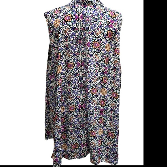 Spense Woman Sleeveless‎ Tunic Pink & Purple Mixed Media Top - Picture 4 of 8